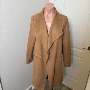 HYFVE Faux Suede Elegant Tan Women's Coat Sz M